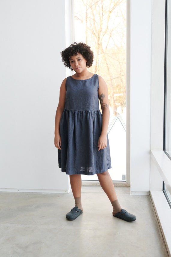 grey linen dress uk Alexa Shirt Dress BIBICO