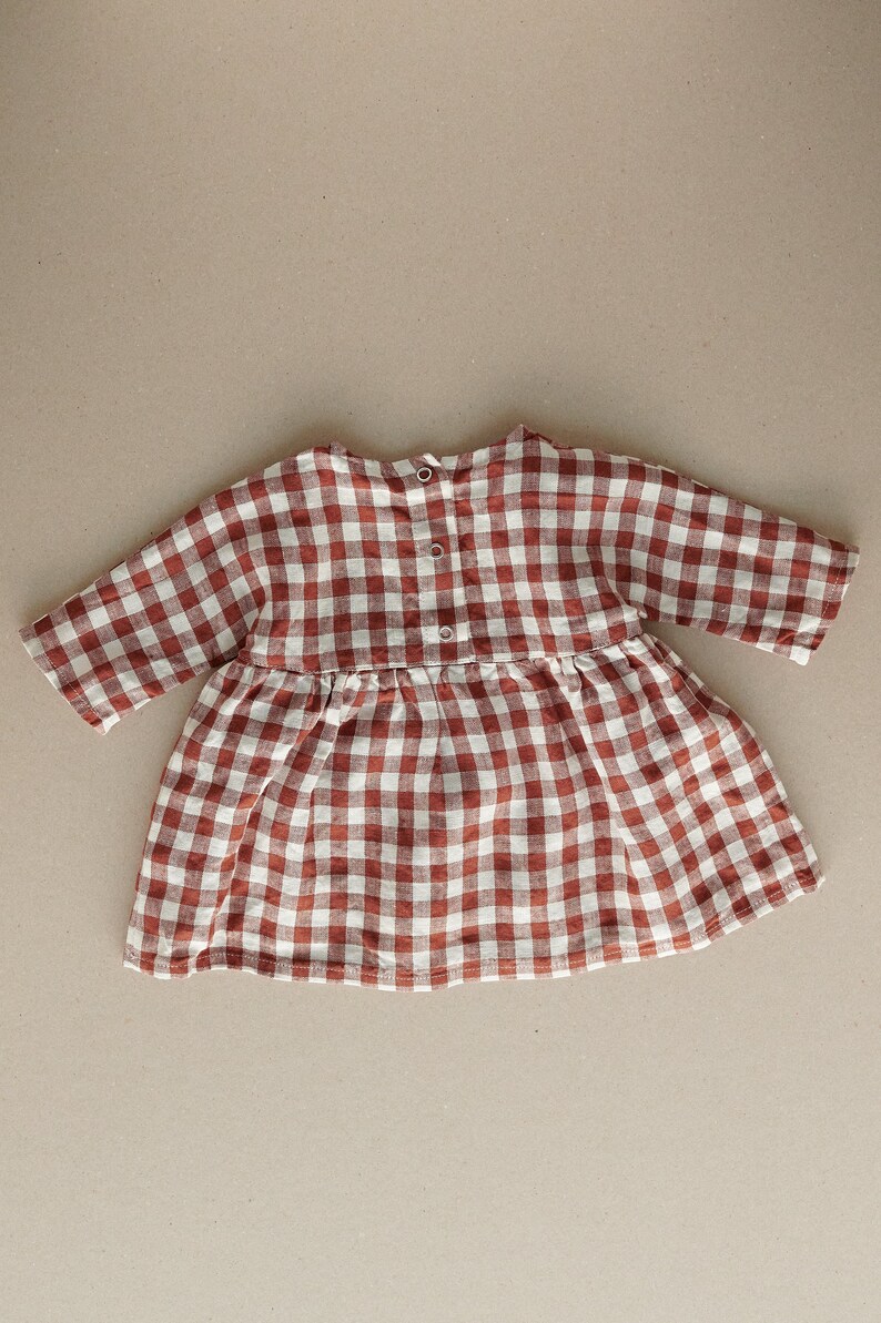 Baby gingham linen dress image 2