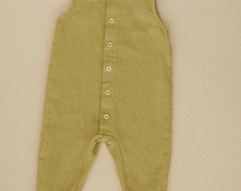 Unisex linen baby jumpsuit