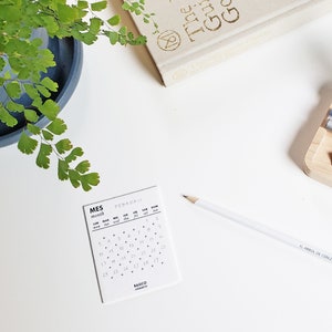 BASIC CALENDAR Letterpress perpetual calendar, Minimalist desk calendar, Hand-printed calendar large maple wooden base, Monthly calendar image 8