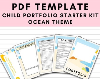 PDF Child Portfolio Templates Starter Kit - Ocean Theme EYLF V2.0