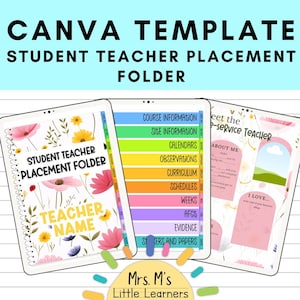 Canva Template Student Teacher Placement/Prac Folder - AfGT included  *DIGITAL PLANNER