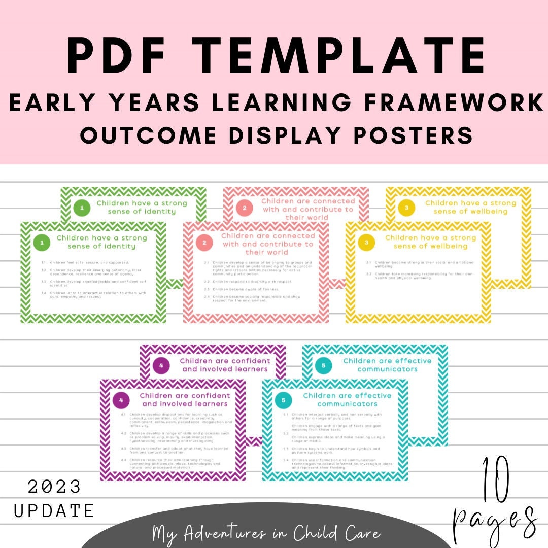 PDF Early Years Learning Framework Outcome Display Posters EYLF V2.0 - Etsy