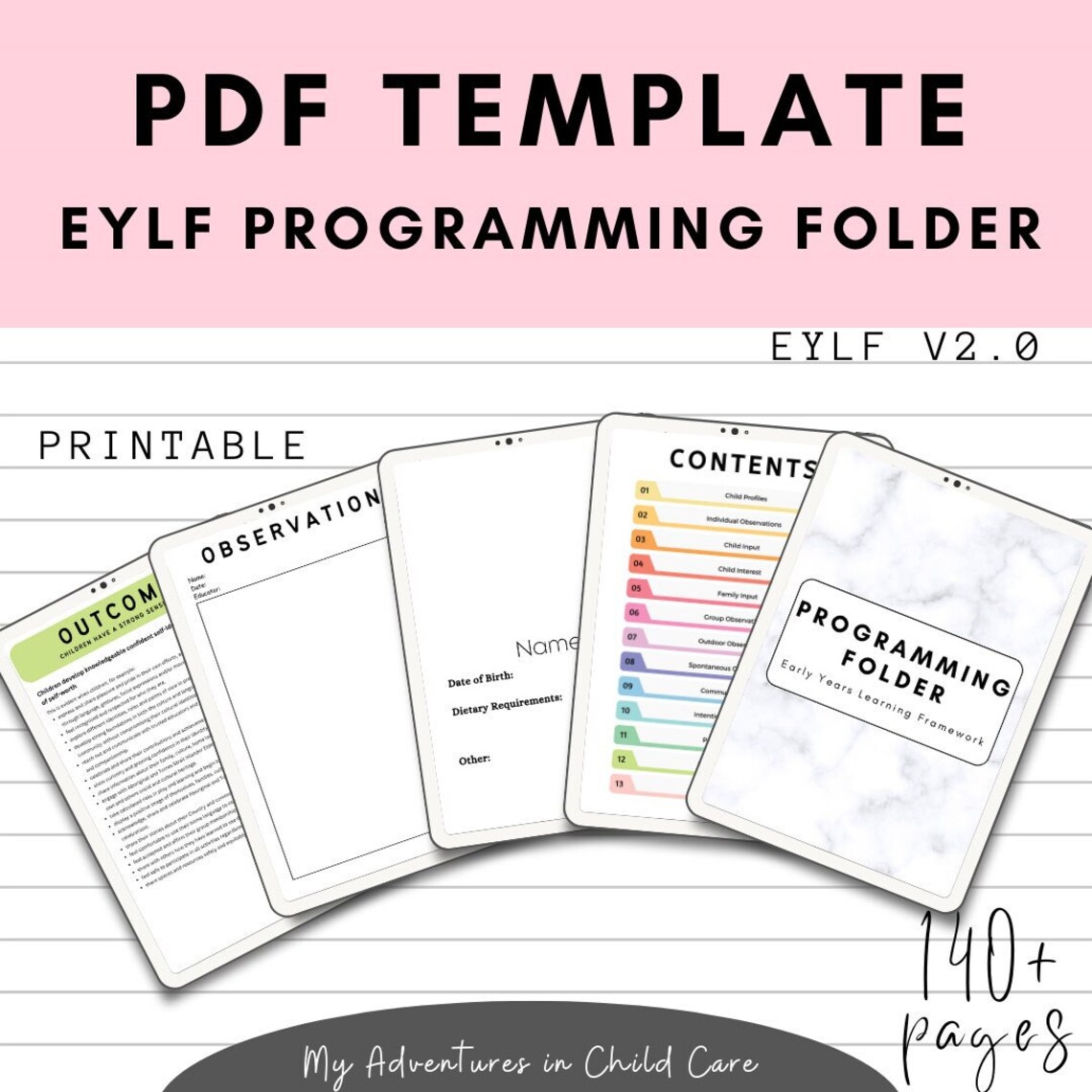 Programming Folder Cover Programming Folder Planner EYLF V2.0 - Etsy Australia