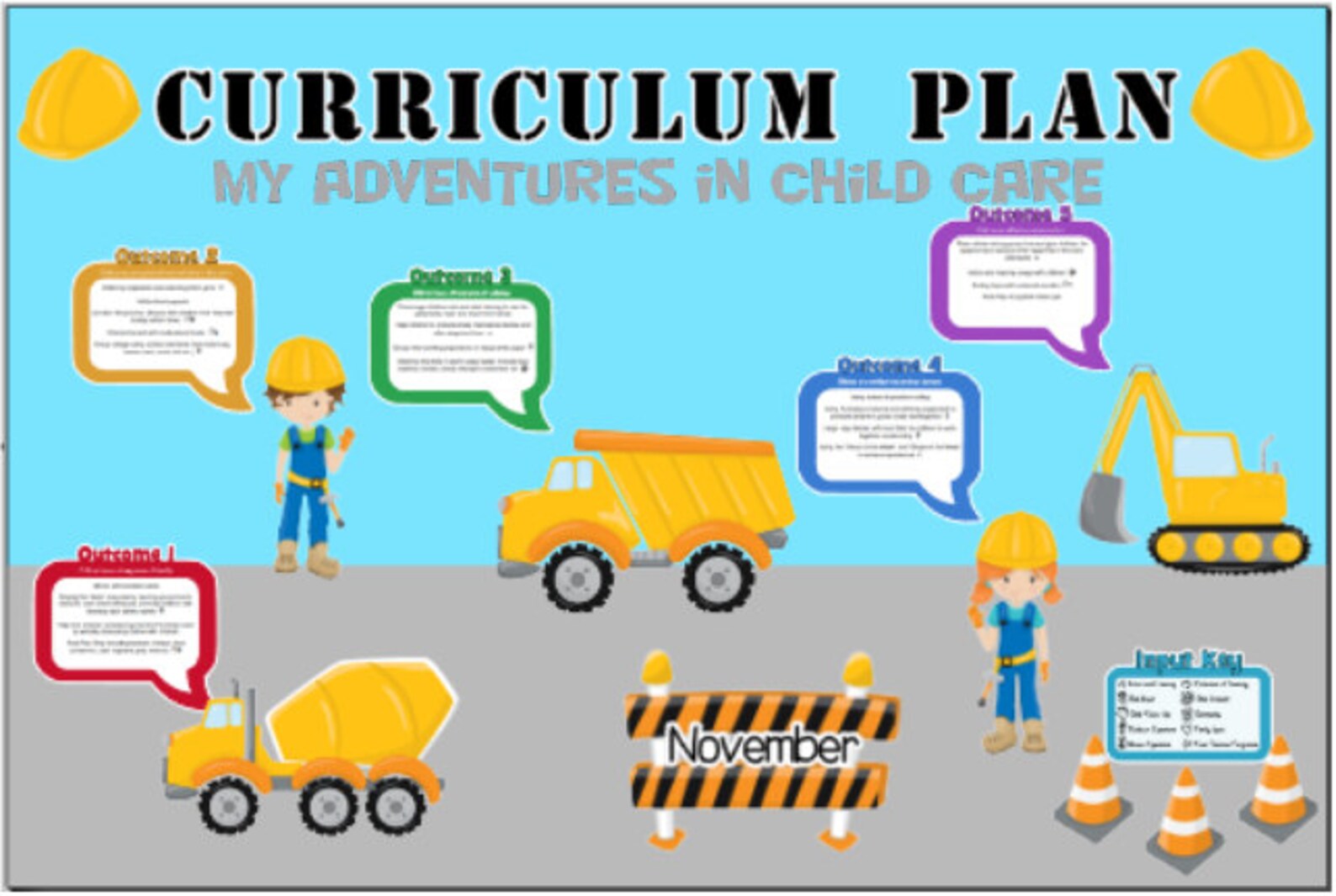 Construction Bulletin Board EYLF Display Etsy Australia