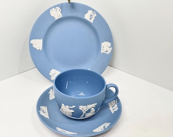 ヴィンテージ ウェッジウッド ブルー ジャスパーウェア 小皿、イギリス