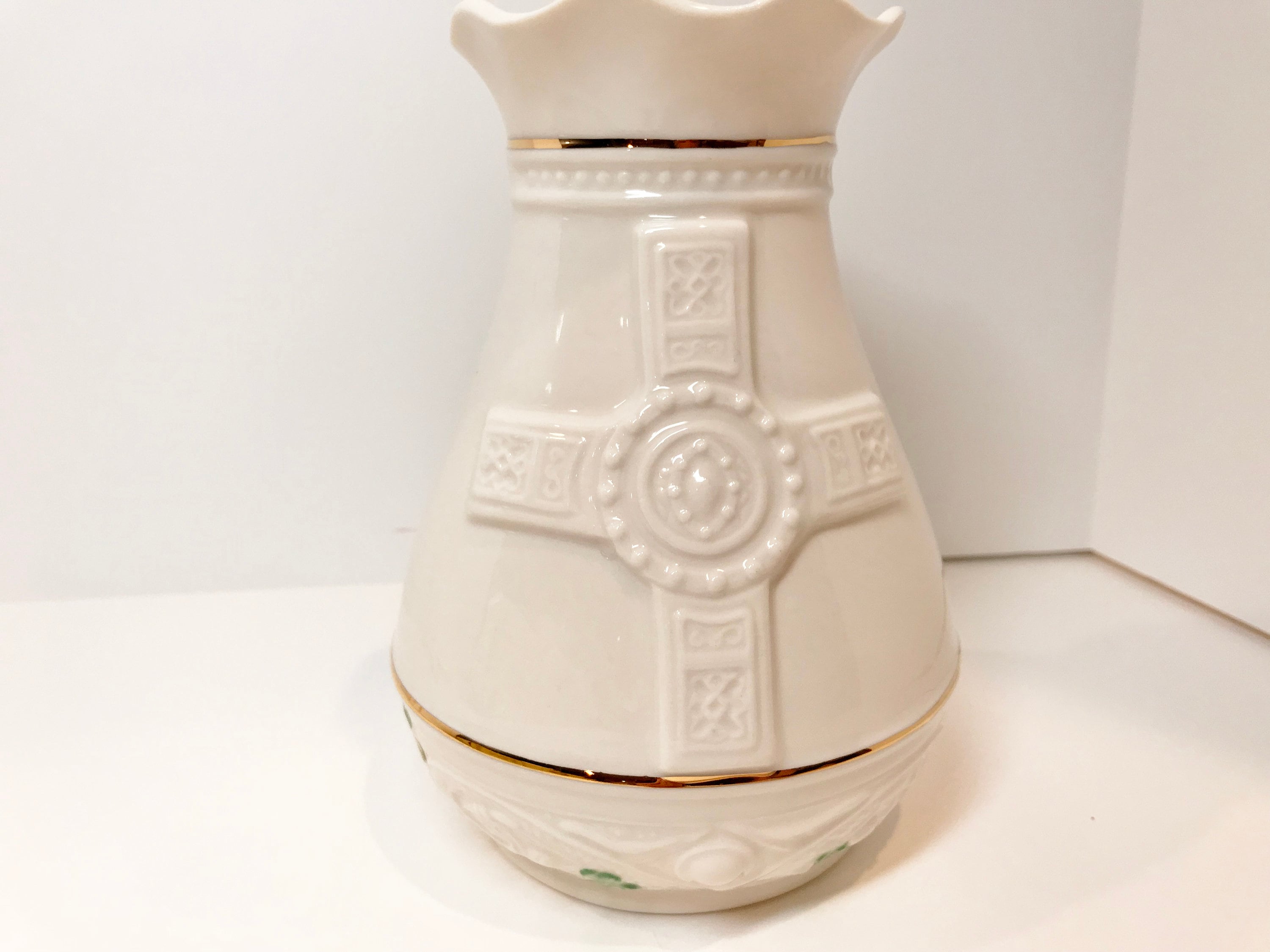 Reserved for SR, Celtic Vase, Church Vase, Celtic Spill, Belleek Vase, Irish Vase, Belleek China