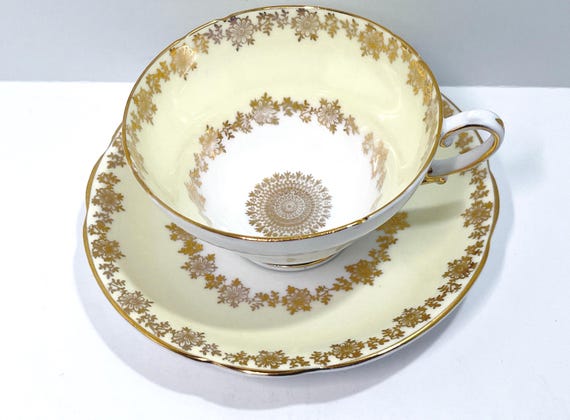 Stanley Teacup and Saucer, English Teacup, Housewarming Gift, Gift for Her, Hostess Gift, Anniversary Gift, Birthday Gift