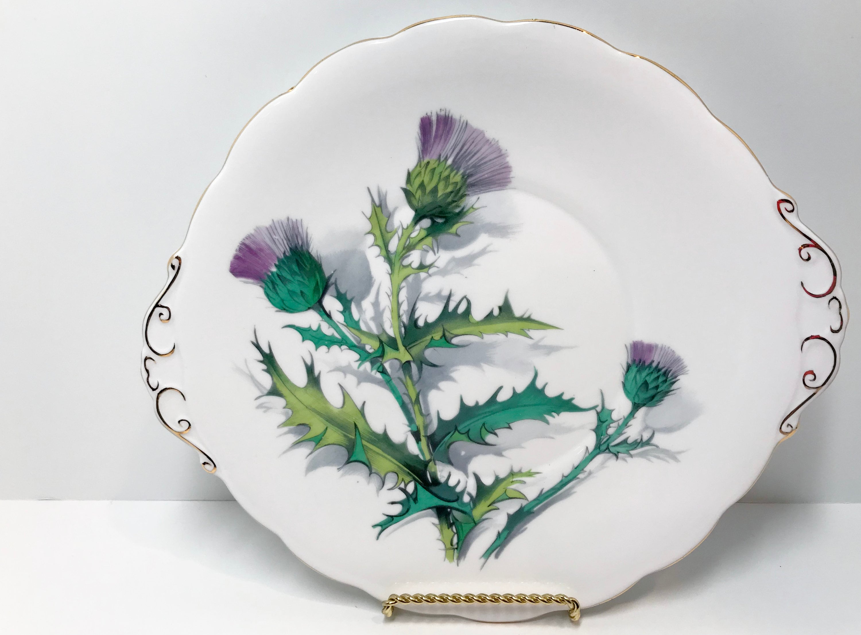 Thistle Cake Plate, Queen of the Highlands Pattern, Scottish Plates