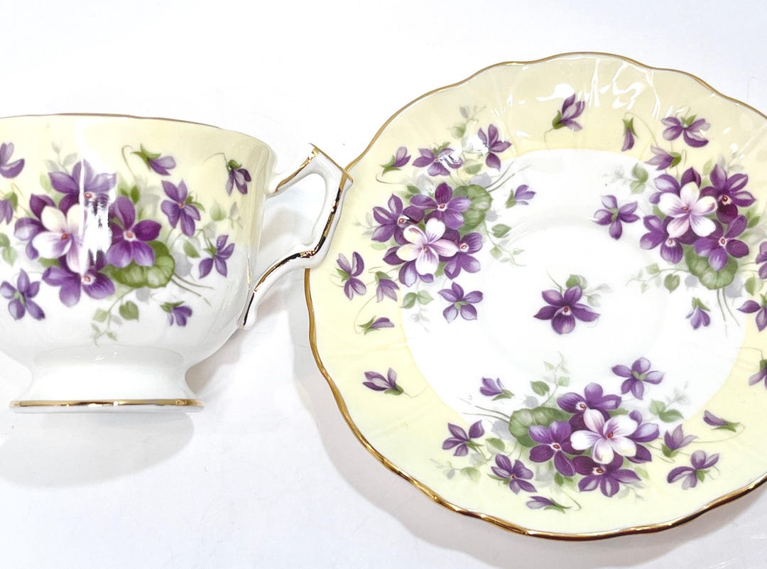 AYNSLEY English violet  陶器 Vintage Aynsley November Violet Fine Bone China Bouquet 3