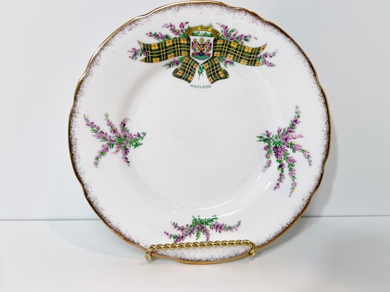 MacLeod Clan Plate Clan MacLeod Tartan Royal Stafford Scottish Plate Tartan Plate Highland Teacups Highland Plate Scottish Gift MacLeod