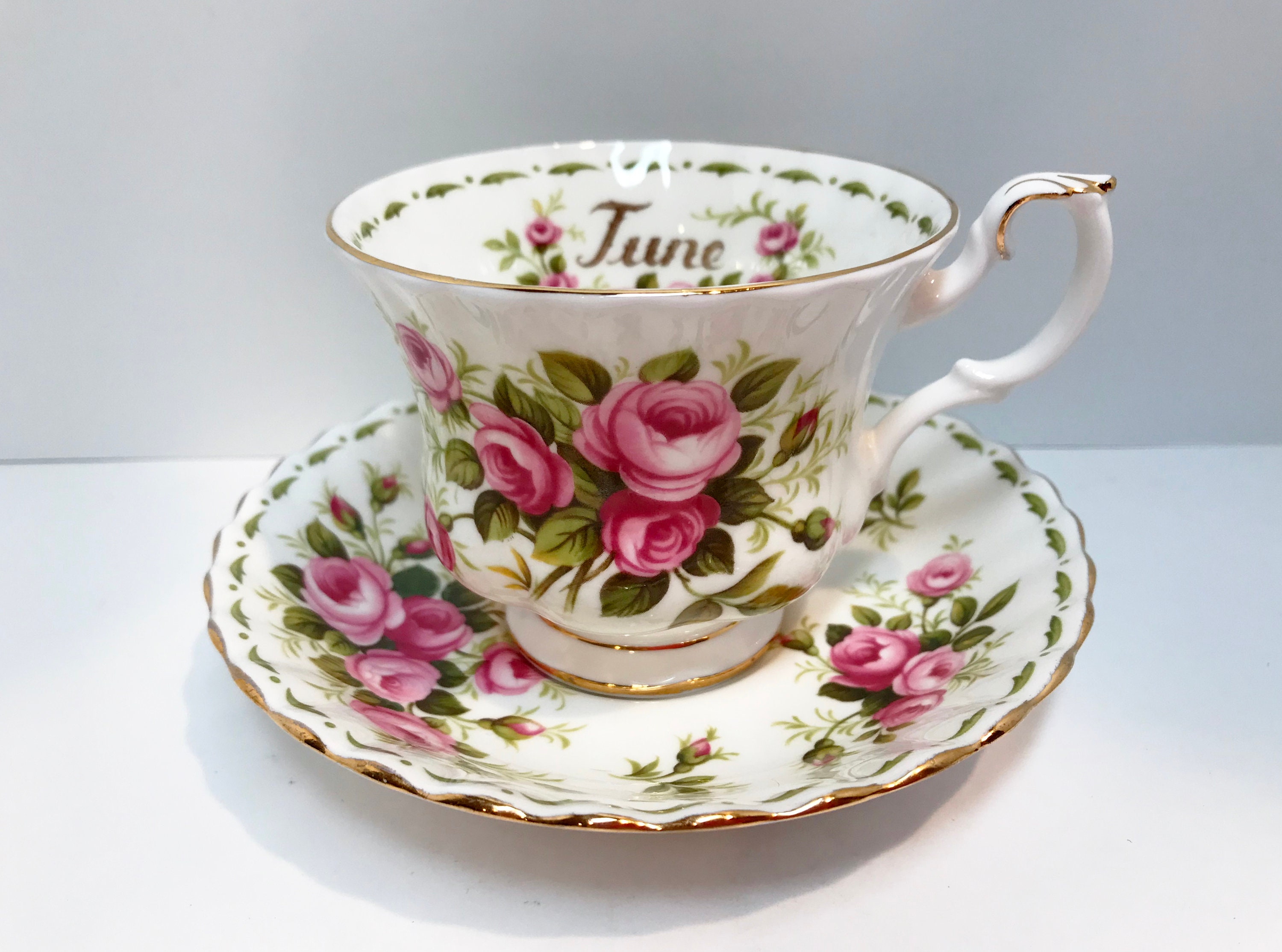 June Birthday Tea Cup Royal Albert Teacup and Saucer Antique Teacup