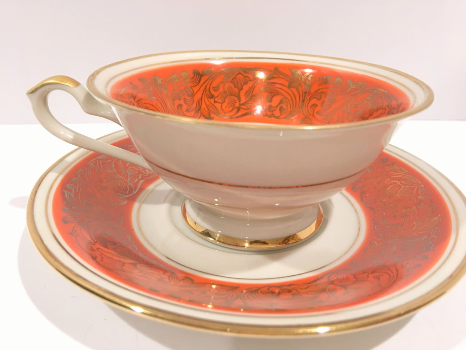 Seltmann Bavarian Tea Cup and Saucer, German Porcelain Tea Cup, China