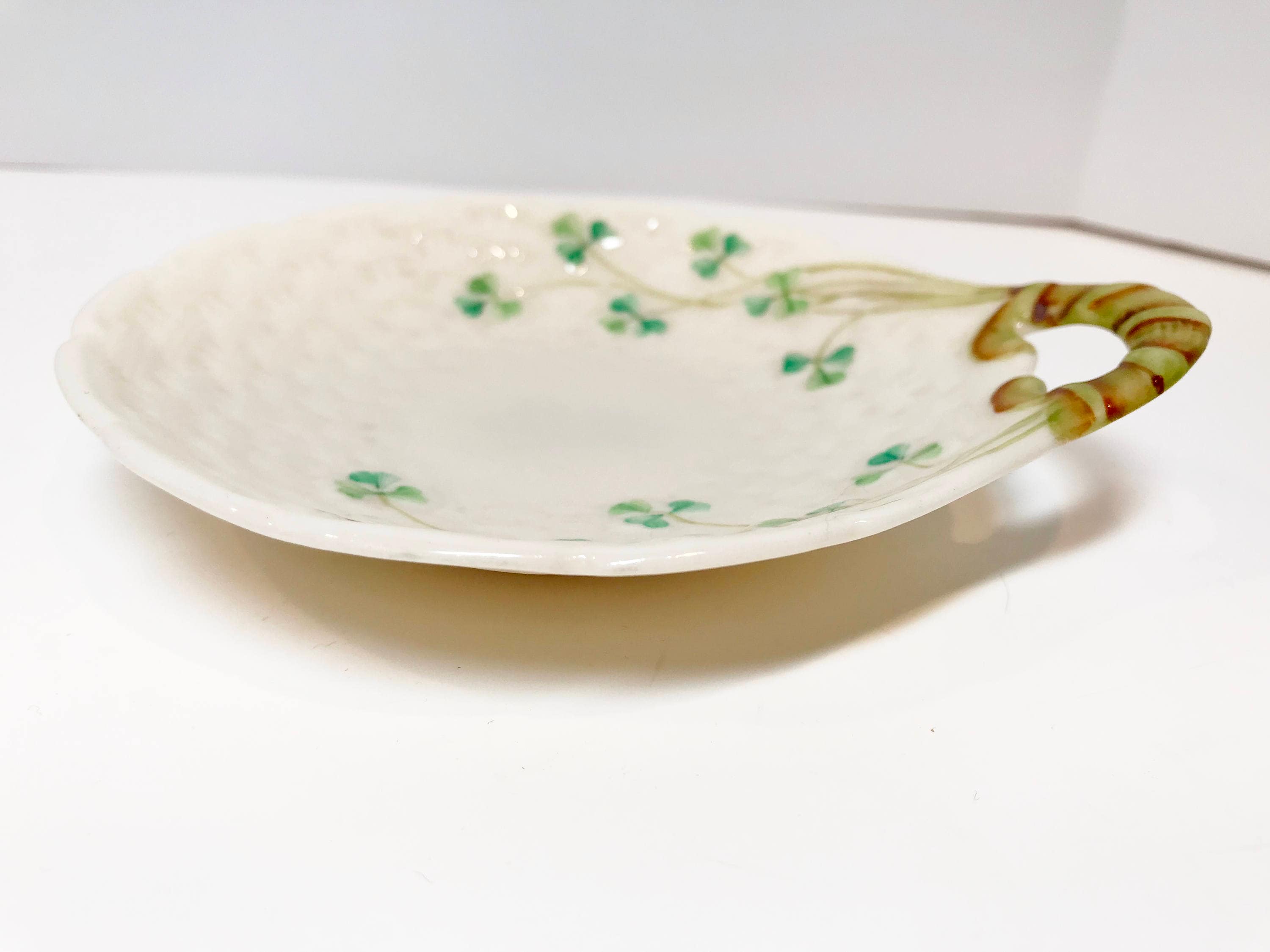 Belleek Shamrock Ware Butter Plate, Belleek China, Irish Belleek Butter