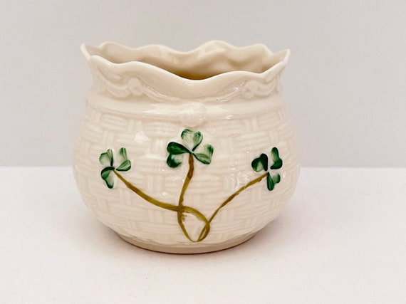 Belleek Bowl , Belleek Sugar Bowl , Belleek China , Green Mark Belleek , Gift for Her , Housewarming Gift , Friend Gift