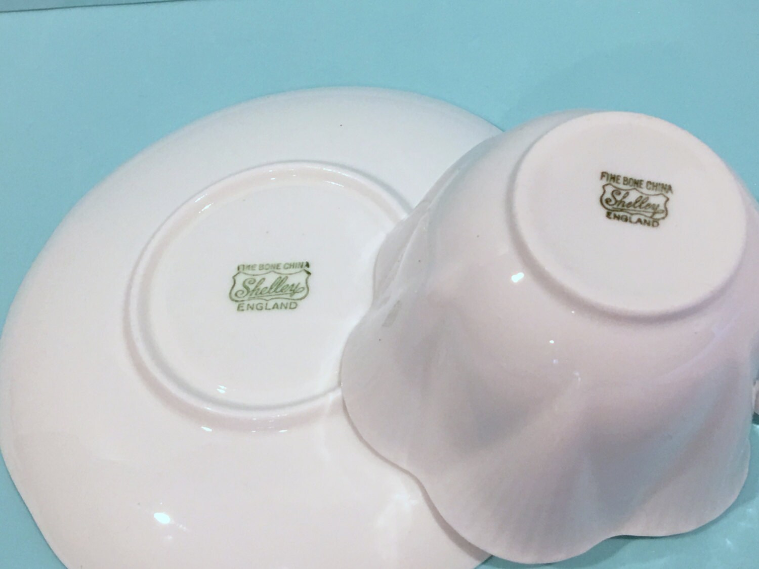 Shelley Teacup and Saucer, White Shelley, Shelley China, Antique Tea