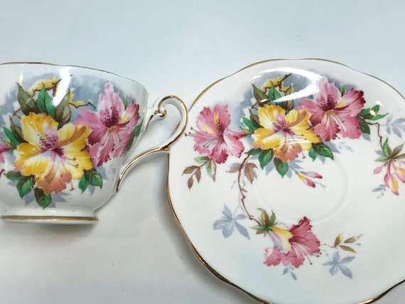 Royal Standard Teacup and Saucer, Floral Teacup, English Bone China, Gifts for Her, Anniversary Gift, Gifts for Friend, Birthday Gift