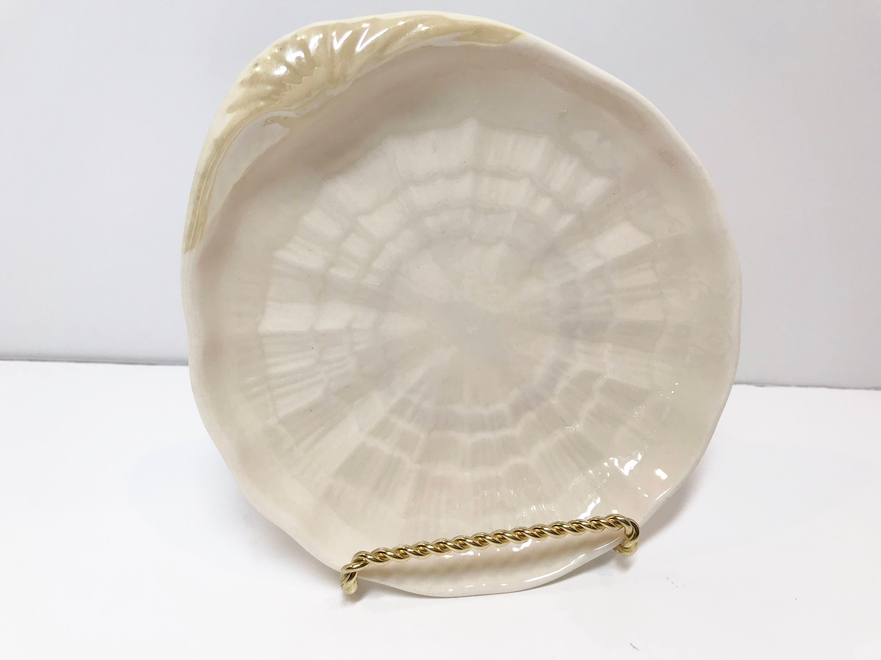 Sold, Reserved for SR, Belleek Dish, Tridacna Dish, Belleek Candy Dish