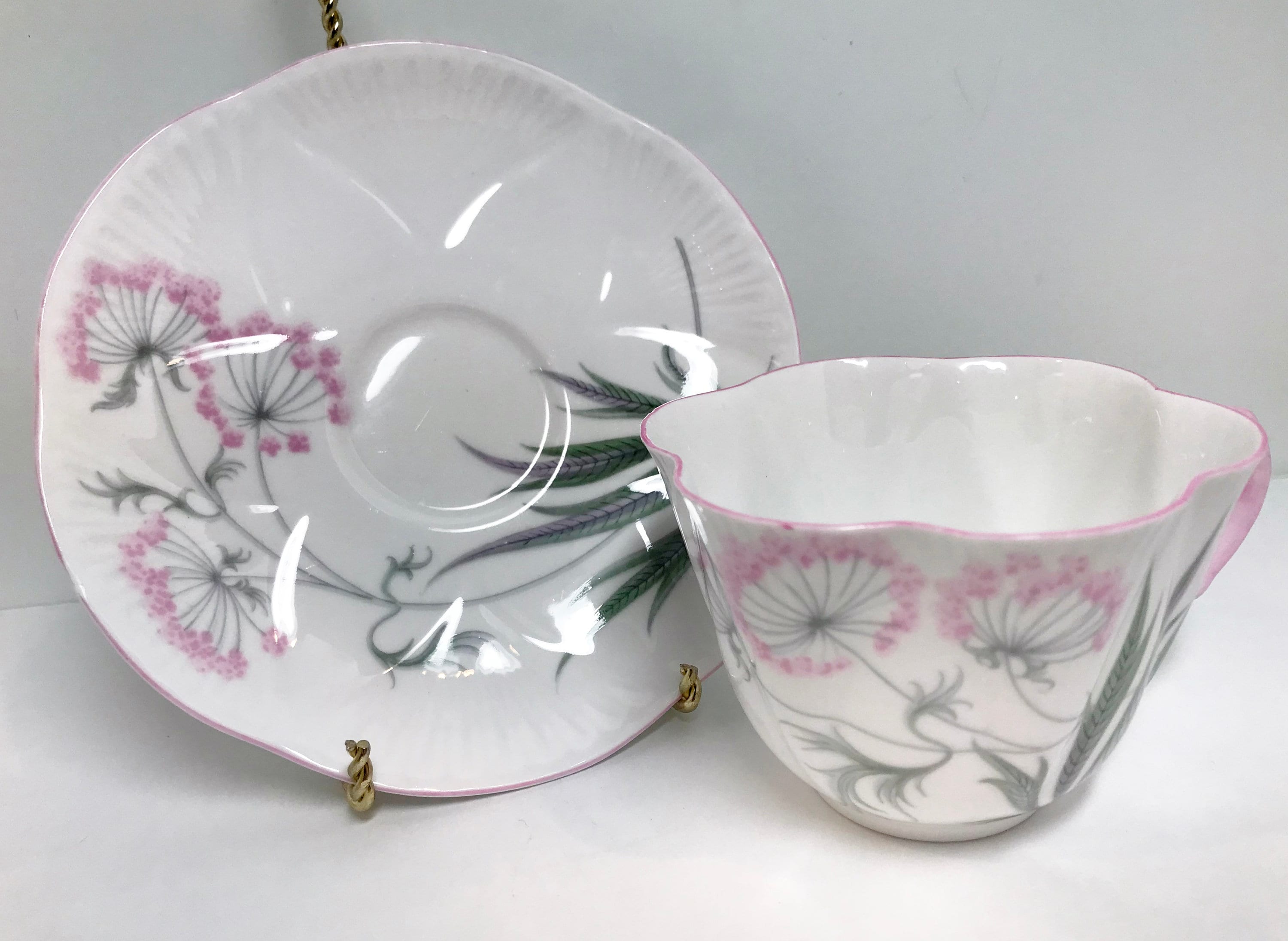 Shelley Tea Cup and Saucer, Pastoral Pattern, Shelley China, Shelley Tea Cups, Antique Tea Cups