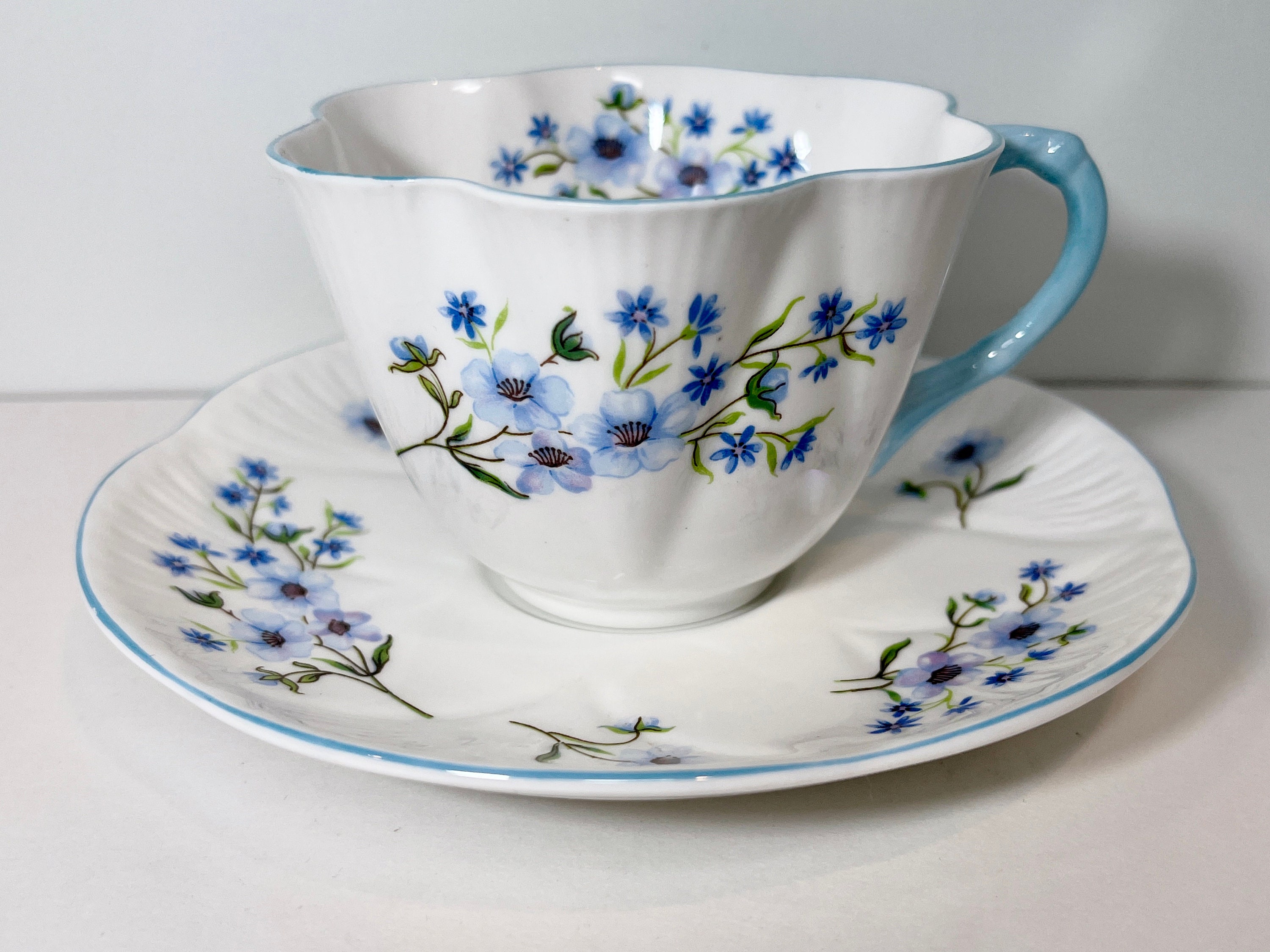 Blue Rock by Shelley Bone China Shelley China Antique Teacup Shelley