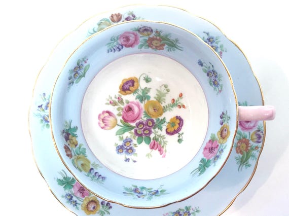 Elegant Grosvenor Teacup and Saucer, Floral Teacup, Anniversary Gift, English Teacup, Housewarming Gift, Gifts for Her