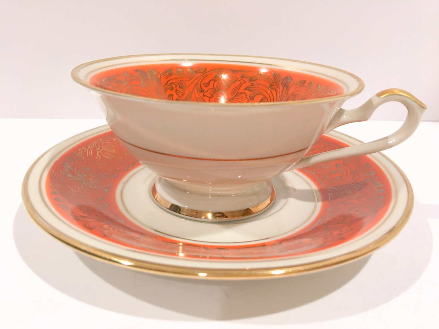 Seltmann Bavarian Tea Cup and Saucer, German Porcelain Tea Cup, China