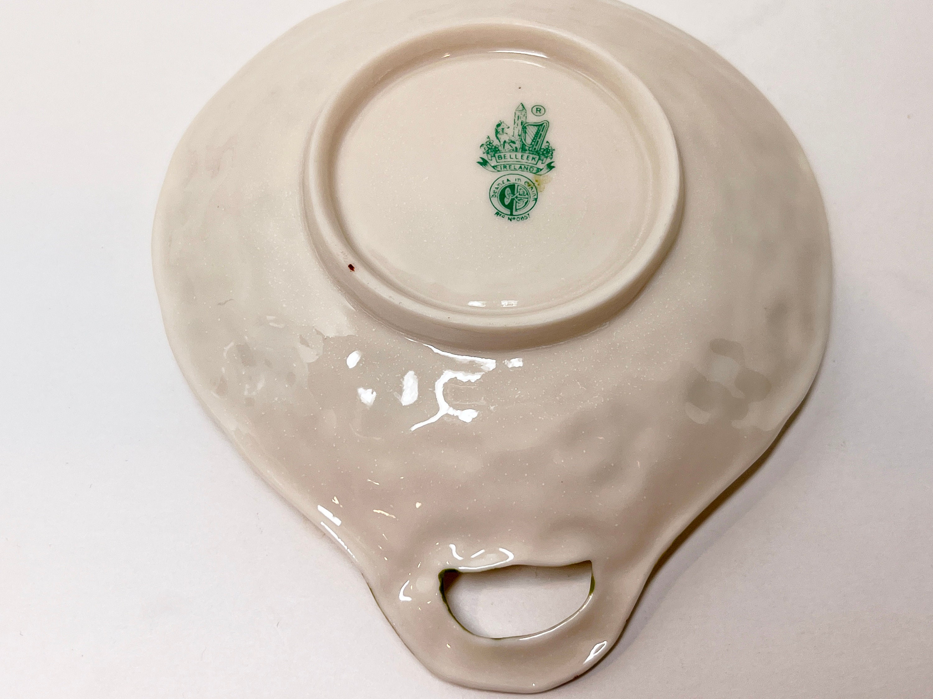 Belleek Shamrock Ware Butter Plate, Belleek China, Irish Belleek Butter