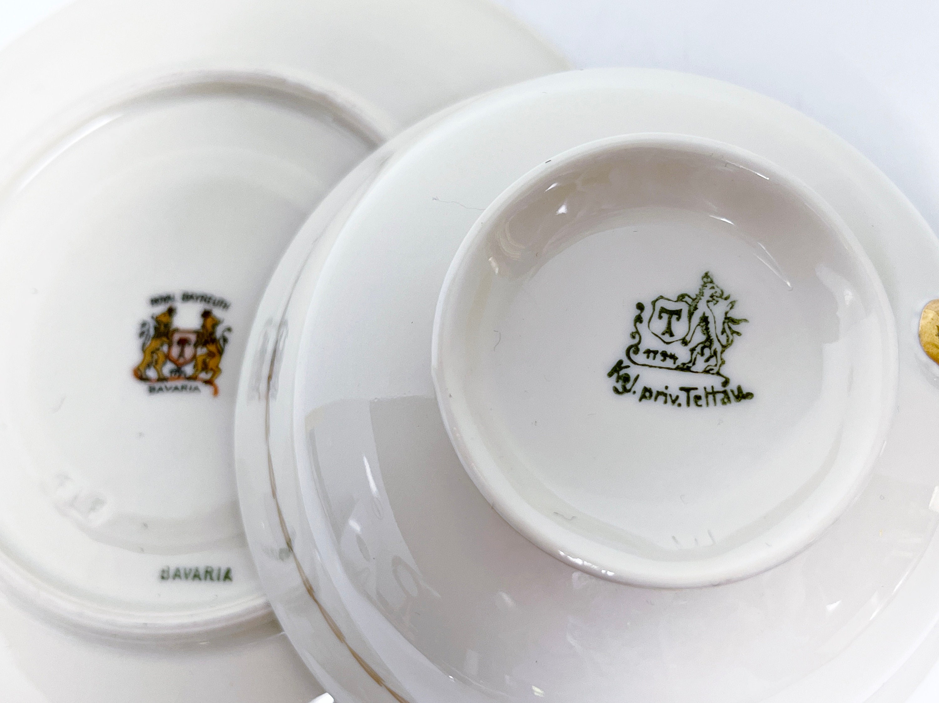 Royal Bayreuth Teacup and Saucer , Bavarian Tea Cup , German Teacup