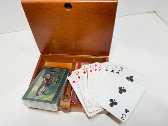 Fisherman Playing Cards, Wooden Case and Cards