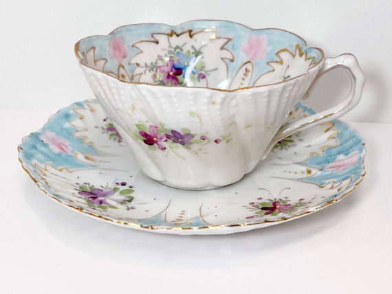 Japanese Teacup , Hand Painted Japanese Tea Cup ,  Vintage Teacup , Antique Teacup  ,  Floral Tea Cup , Gift for Her , Anniversary Gift