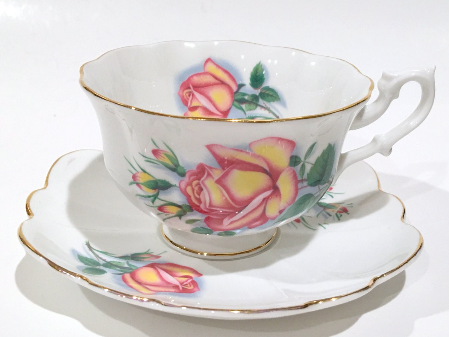 Antique Shelley Teacup and Saucer, Shelley Tea Cup, Atholl Fancy Handle