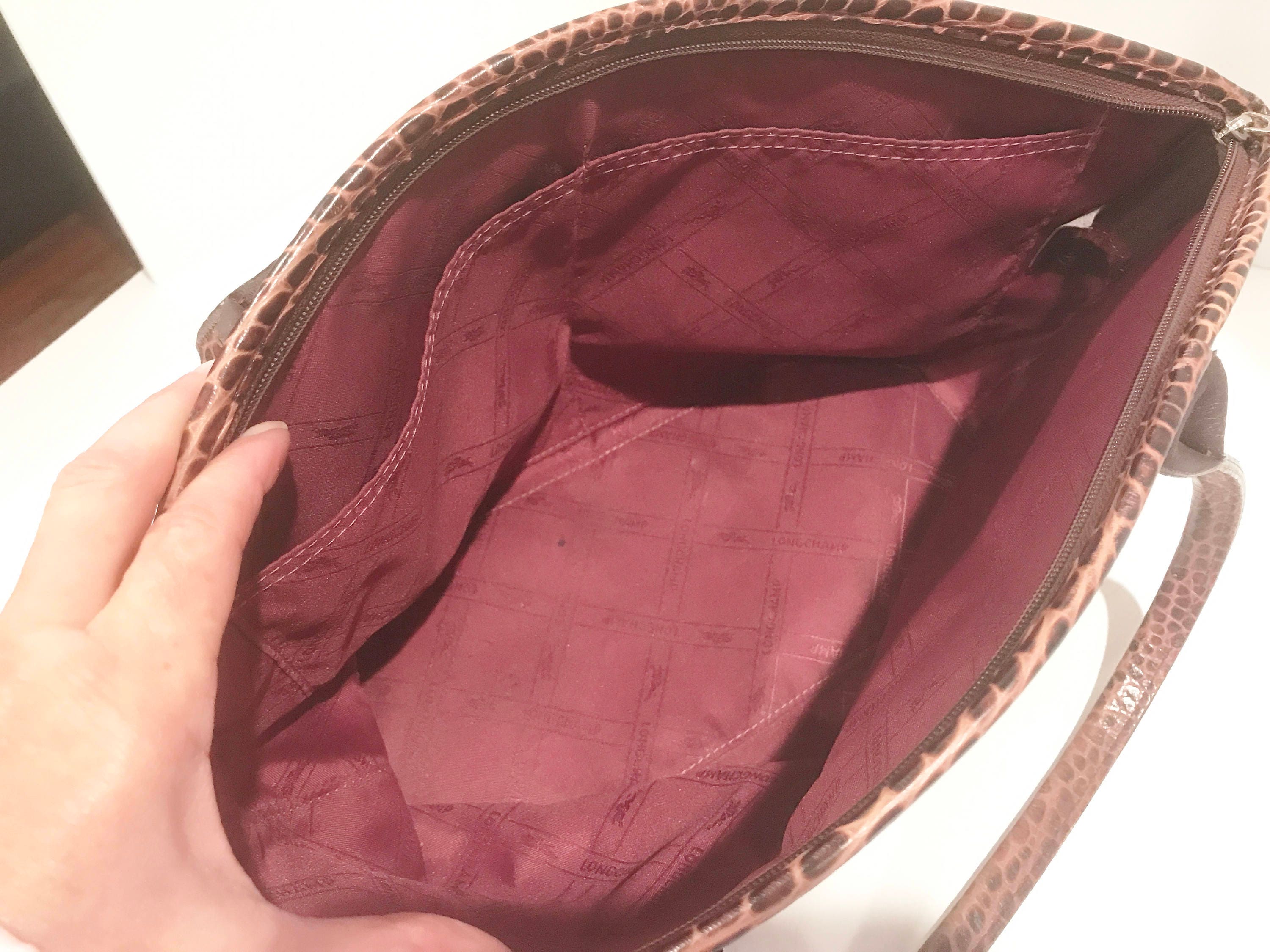 Authentic Longchamp Bag, Mahogany Brown Longchamp, French Handbag