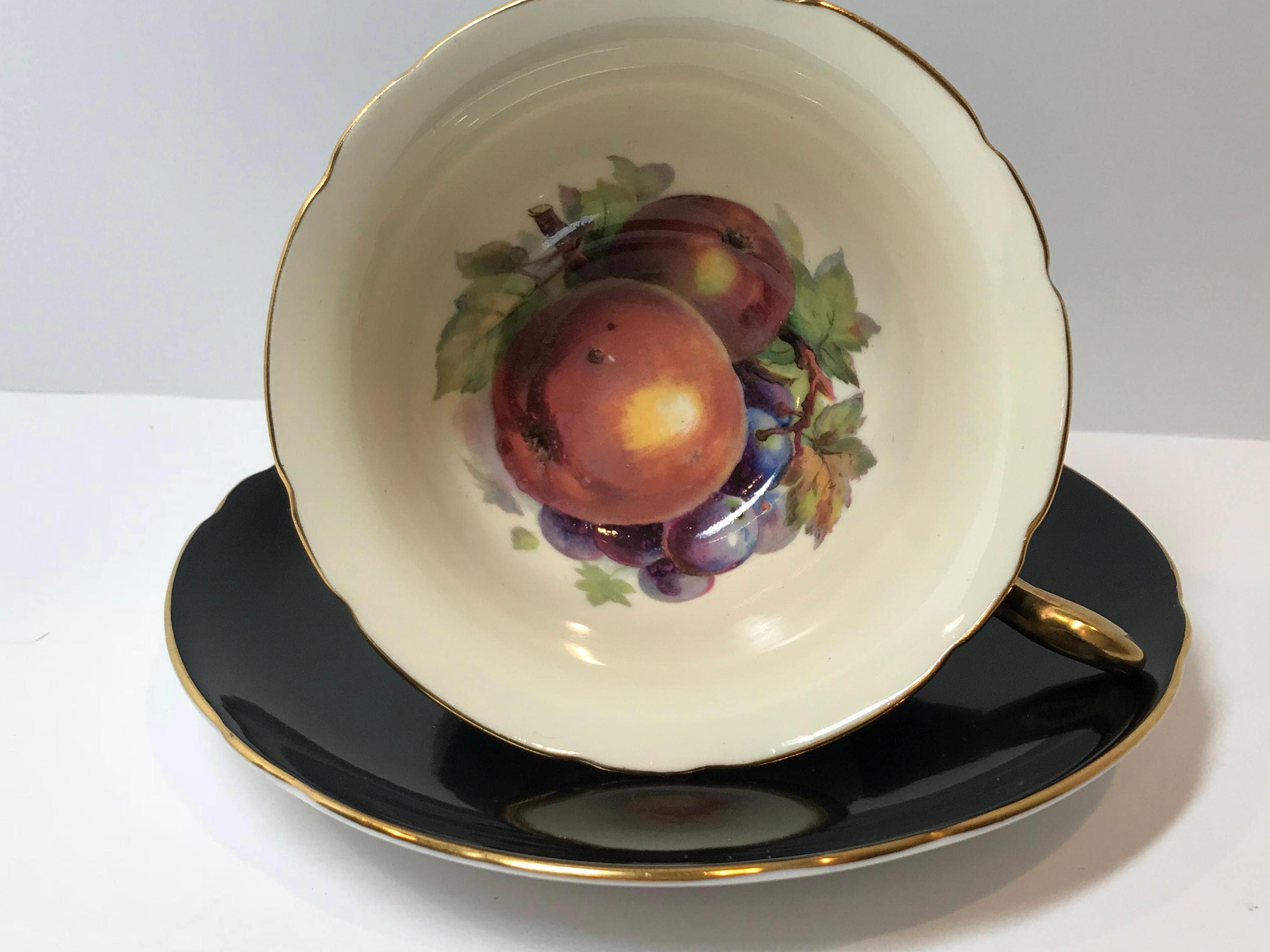 Shelley Tea Cup and Saucer, Shelley China, Black Tea Cups, Antique