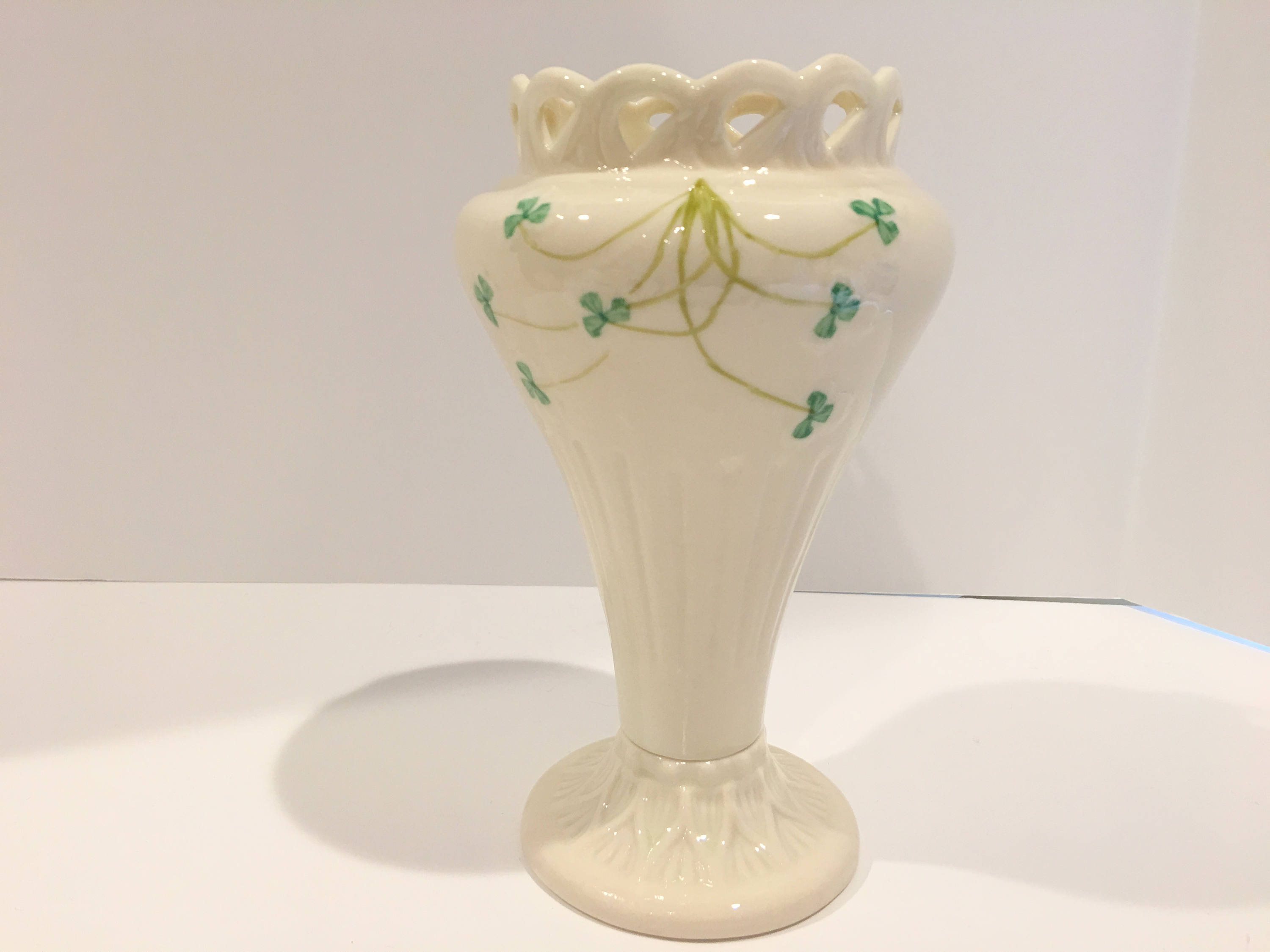 Reserved for SR, Shamrock Belleek Vase, Irish Vase, Belleek China