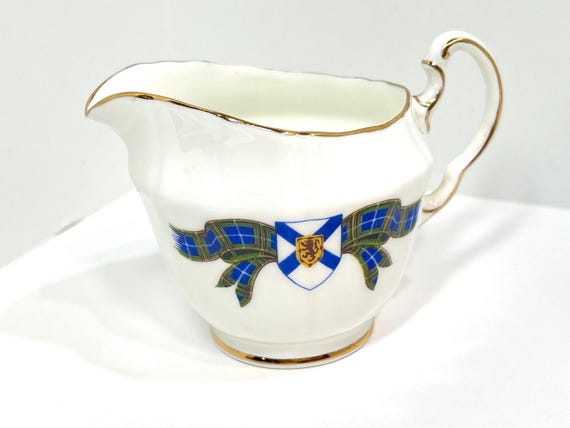 Nova Scotia Creamer, Adderley Creamer ,  Canadian Creamer , Tartan Creamer ,  English Bone China , Housewarming Gift , Birthday Gift