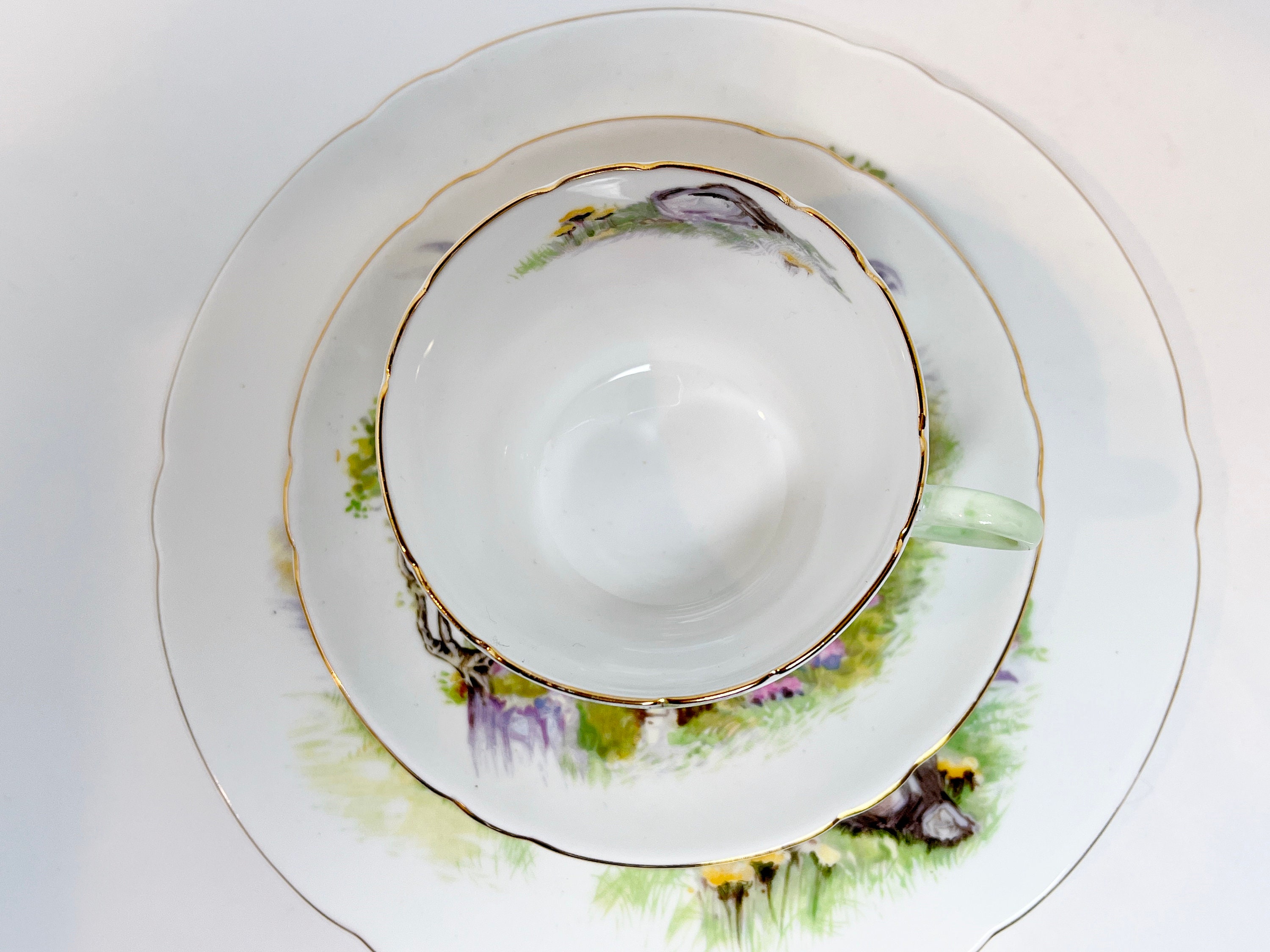 Shelley Trio , English Lakes Pattern , Shelley Teacups , Shelley China , Ripon Shape , Shelley Shelley Trio , English Lakes Pattern , Shelley Teacups , Shelley China , Ripon Shape , Shelley