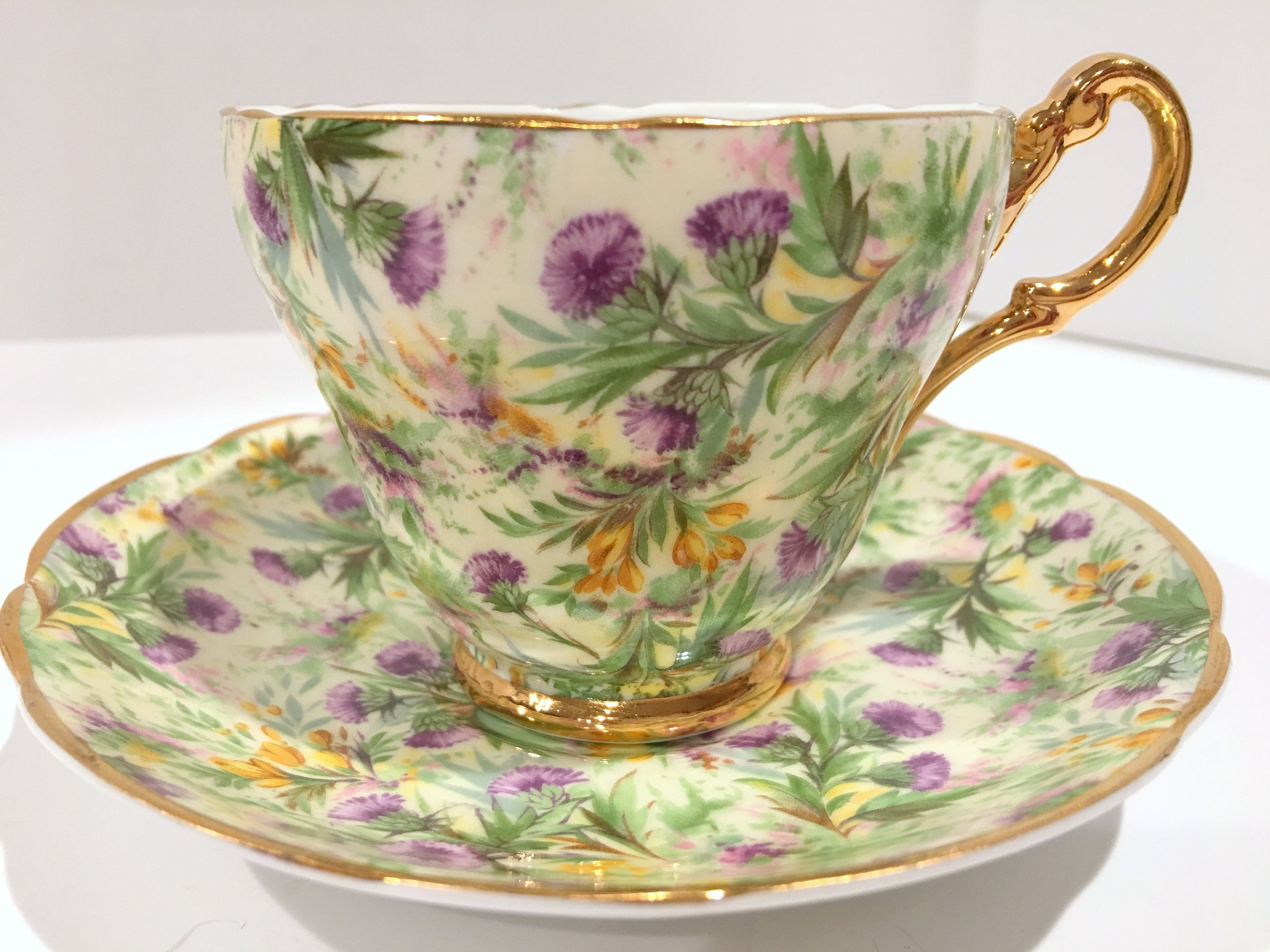 Thistle Tea Cup by Regency Bone China, Tea Cups and Saucers, Violet