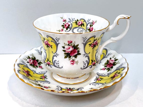 Royal Albert Teacup and Saucer, Love Story Series, Suzanne Pattern, Housewarming Gift, Gift for Friend, Anniversary Gift, Birthday Gift