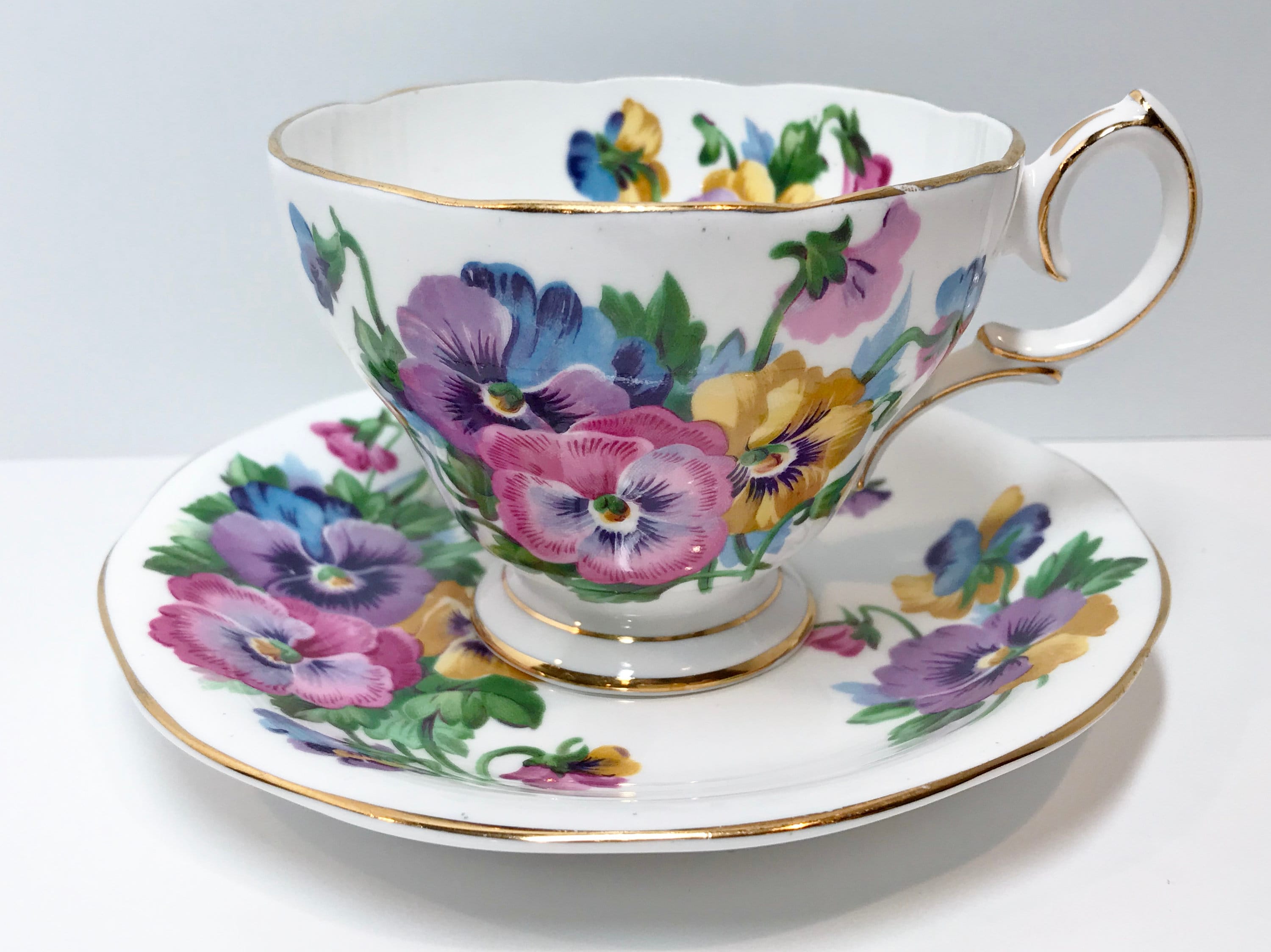 Vintage china hot sale cups and saucers