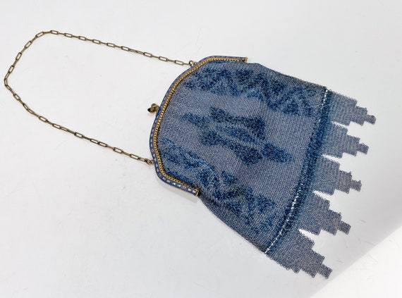 Mesh  Evening Bag , Blue  Evening Bag , Art Deco … - image 8