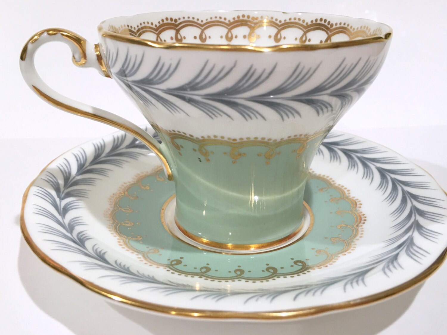 Antique Aynsley Tea Cup and Saucer, English Bone China Teacups, Tea Set