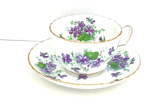 Royal Adderley Teacup and Saucer: Purple Violet Teacup