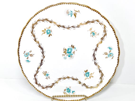 Royal Chelsea Bone China Plate: 8" Floral Gold Dessert Plate
