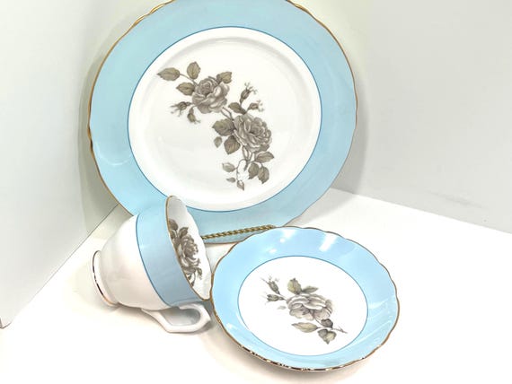Crown Staffordshire Trio, Staffordshire Teacup Saucer Plate, Wedding Gift, Gift for Her, Gift for Friend, Housewarming Gift