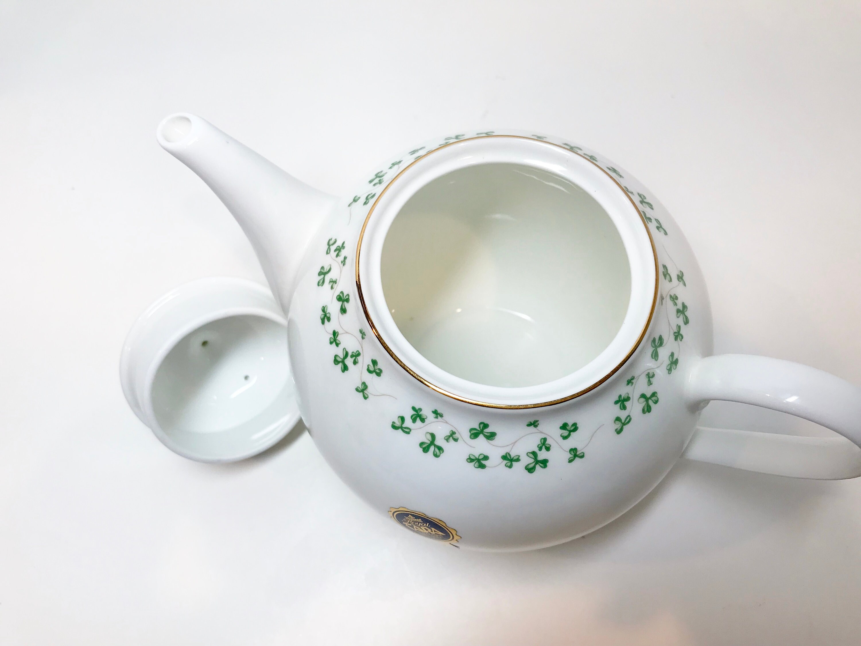 Royal Tara Teapot, Tara Shamrock Teapot, Irish Bone China Teapot