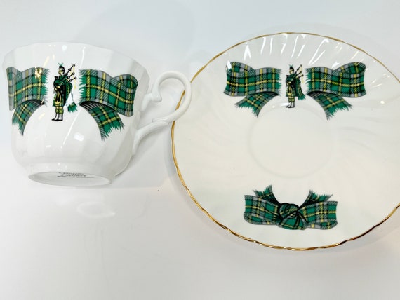 Bagpiper Tea Cup   Scottish Tea Cup and Saucer  Scotland Tea Cups   Cape Breton Island   Vintage Tea Cup  Canadian Teacup  Bagpiper Teacup