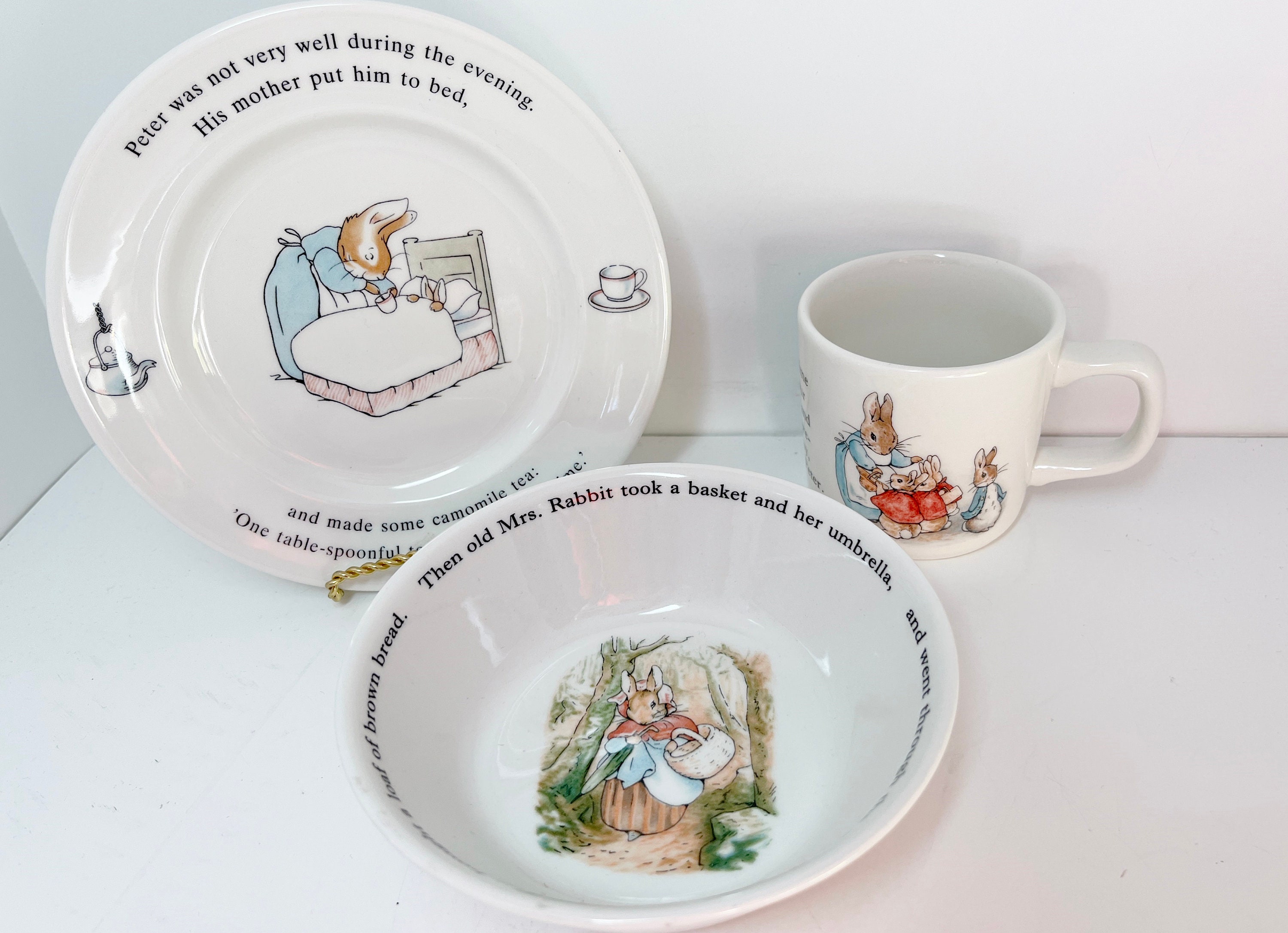 Beatrix Potter Peter Rabbit Set Da Tavola Per Picnic, Microonde E Lavastoviglie, Regalo Bambino