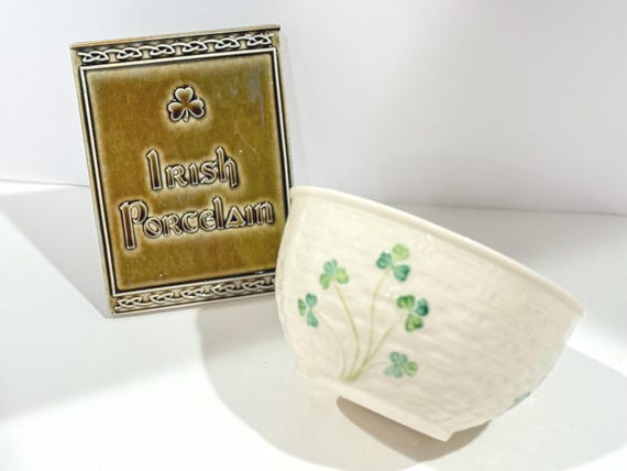 Shamrock Ware Belleek Bowl, crafted in Ireland.