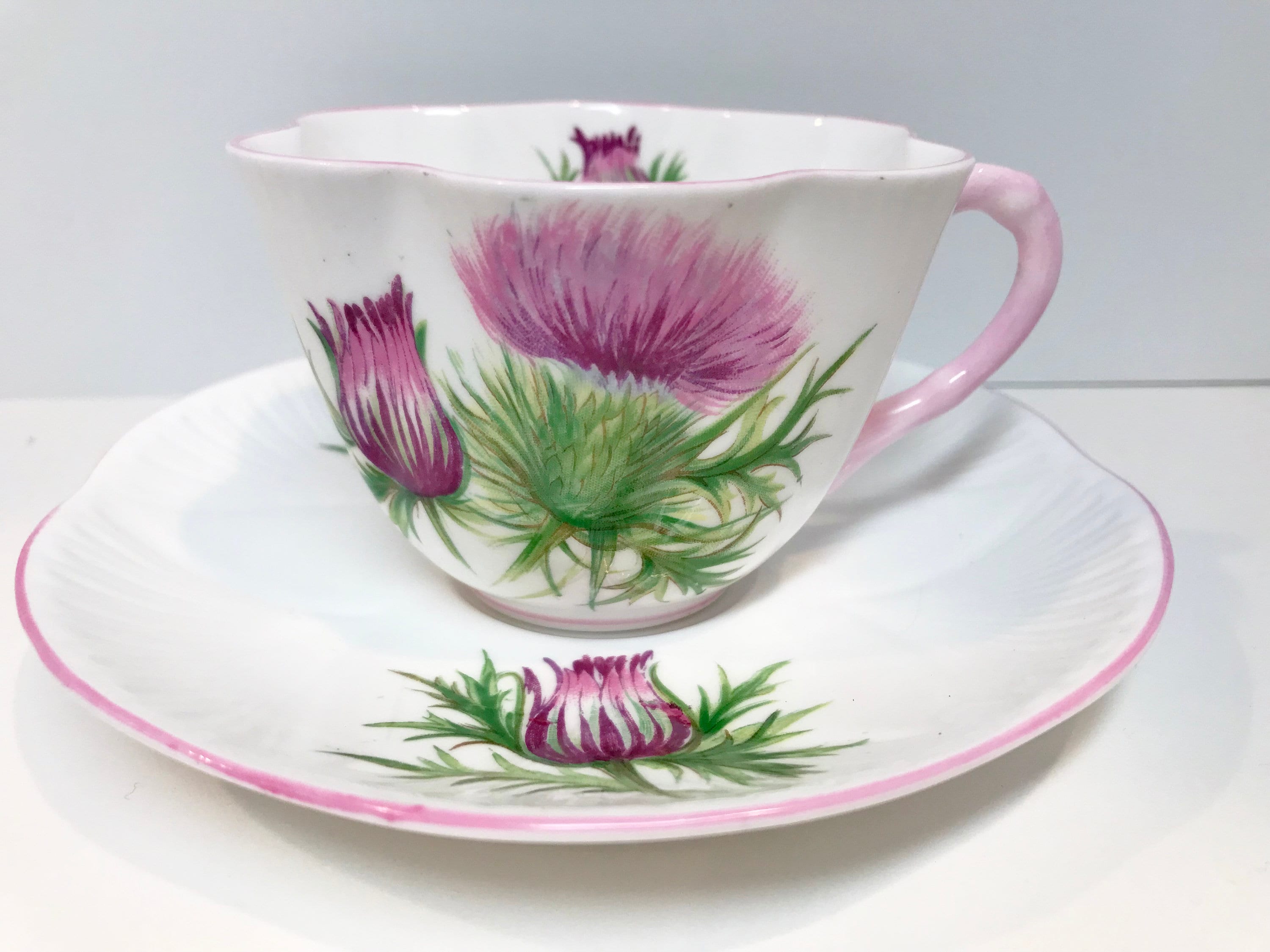 Thistle Shelley Tea Cup and Saucer, Shelley China, Shelley Tea Cups