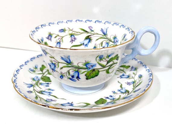 Shelley Teacup and Saucer, Harebell Teacup, Shelley Floral, Shelley China, Housewarming Gift, Anniversary Gift, Gift for Her
